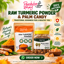 Load image into Gallery viewer, Raw Turmeric Powder + Palm Candy Wellness Combo