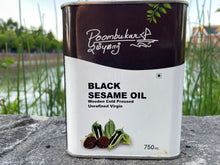 Load image into Gallery viewer, container of blach sesame oil-750ML-Poombukar