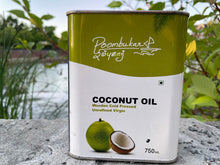 Load image into Gallery viewer, container of coconut oil-750ML-Poombukar