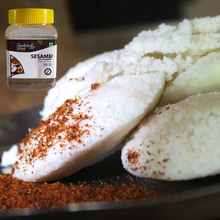 Charger l&#39;image dans la galerie, idly (indian breakfast) with container of Sesame idly powder 
