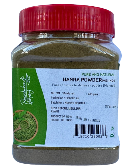 Poombukar 100% poudre de henné pure et naturelle (Mehndi) 200 g