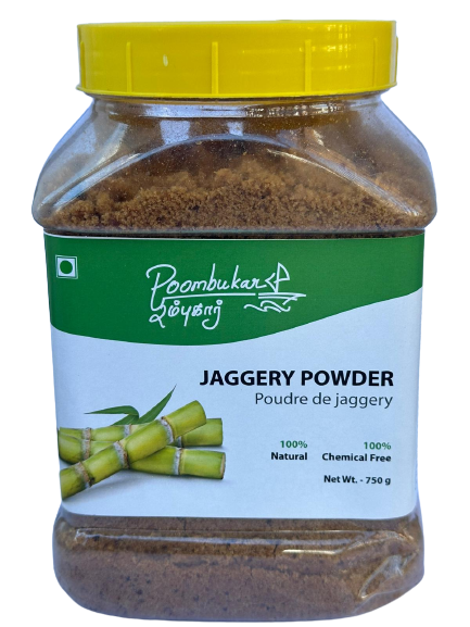 Poombukar Poudre de Jaggery 100 % naturelle, poudre de Gur, pure naturelle et sans produits chimiques (500 g)