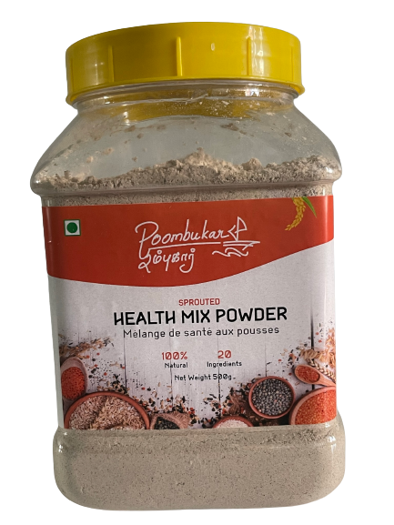 A container of health mix powder - ideal for adding to smoothies or breakfast bowls-Poombukar
