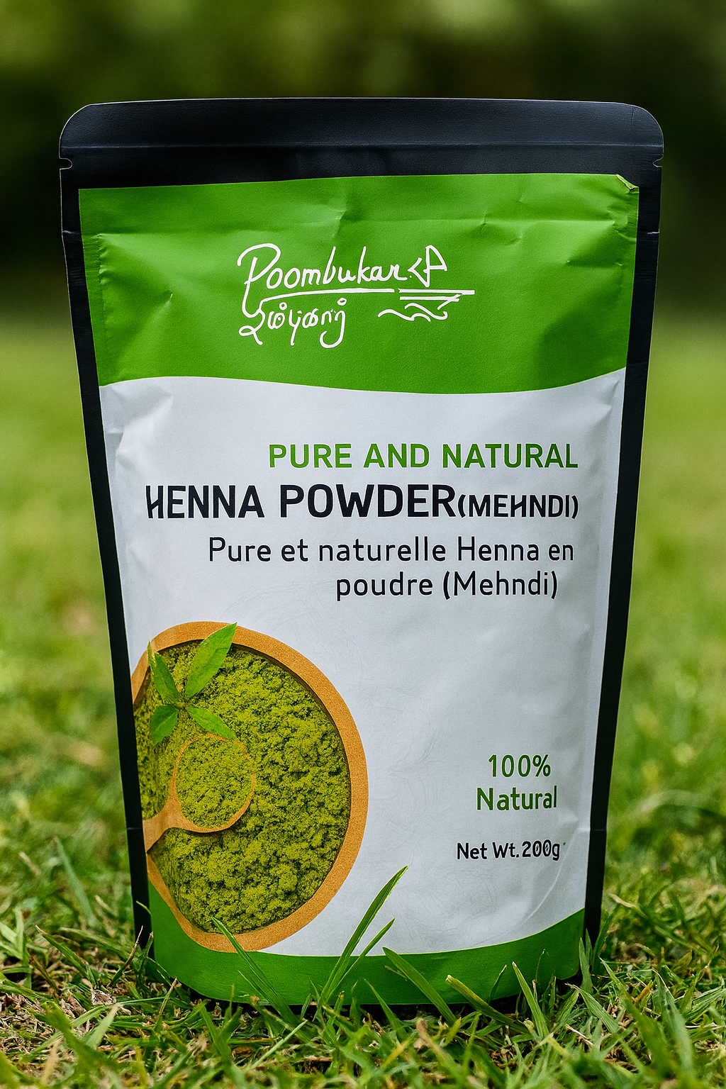Poombukar 100%  Pure and Natural Henna Powder(Mehndi) 200 g