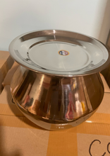 Charger l&#39;image dans la galerie, Stainless steel Pongal pot (2 liters), silver with lid – medium size, ideal for traditional recipes-Poombukar

